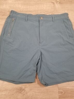 DUCK CAMP Drifter Shorts Blue Mens Large Stretch Outdoors Zip Pocket UPF 40+